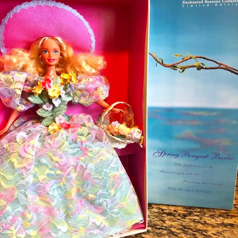 NIB MATTEL Ltd Ed Y2K 1994 SPRING BOUQUET BARBIE Enchanted Seasons Collection
